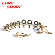 LureSport KT KW8 guide MN5 Top 11pcs Guide set Gold Steel frame sic ring rod guide Rod Building comp