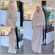 Readystock Jubah Qamra Haurabelle Free Khimar Set Umrah Dan Haji Ironless Pakaian Muslimah Jubah Lab