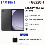 【4GB + 64GB】 Samsung Galaxy Tab A9 LTE (X115) With 15W Adapter | 8.7 Inch | Android Tablet |  1 Year Samsung Malaysia Warranty