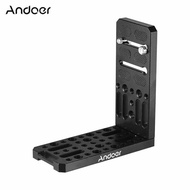 Andoer Universal Camera L-Shape Bracket Plate Holder 1/4 & 3/8 Inch Screw Mount Aluminium Alloy Brac
