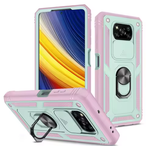 Luxury Slide Camera Lens Case For Xiaomi Poco X3 NFC Poco X3 i poco x3 pro 360 Degree Rotate Kicksta