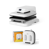 HTVRONT 2-in-1 Heat Press Machine Combo 15"x15" Auto & 10"x10" Portable 220V for T-Shirts Sublimatio