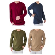 KURTA LELAKI FULL SLEEVE LEHER TELUK BELANGA SIDE POCKET - ADAM