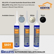 SELLEYS 300g S601 Neutral Cure Silicone Sealant (Black/Clear/White)
