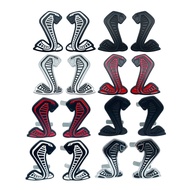 Car Styling Metal Mustang Snake Cobra Emblem Front Grille Badge Sticker Trunk Body Decor For Ford Mu