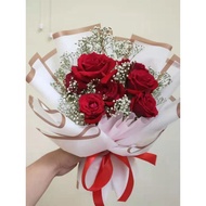 《Fresh Flower Bouquet》7 Stalk Fresh Red Rose Bouquet