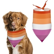 Lesbian Pride Flag Dogs Scarf Adjustable Bandanas Pets Costume Accessories Decor