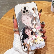 YBD Phone Case For Motorola Moto E7 Plus E7 Power E7i Power 2021 Electroplated Sunshine Smiling Girl