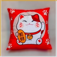 MERAH Cover Cushion Cover Sofa Cushion Cat Hockey Fortune Fuk Fu Chinese New Year - K-Hoki-Red