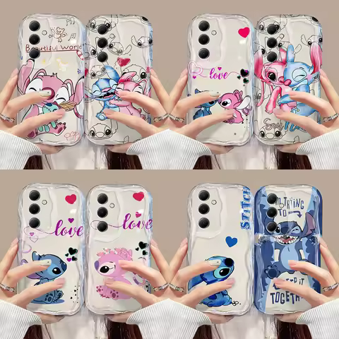 Cute Cartoon Stitchs Hot 3D Wave Case For OPPO Realme 12 11 10 9 8 7 7i 6 5 Pro Plus C67 C55 C31 C35