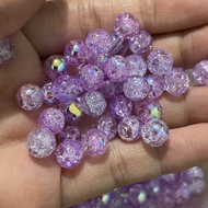 [20 grams] 8mm ROUND GLASS beads with translucent holes, scoop beads