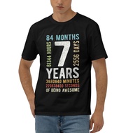 Top Selling Summer Cotton 7Th Birthday 7 Years Old Retro 84 Months Cotton T-Shirt