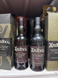 新舊裝威士忌Ardbeg 10 years  700ml共兩支