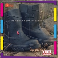 HITAM [PREMIUM Original] Steel toe project safety shoes artificial leather iron toe work safety men'