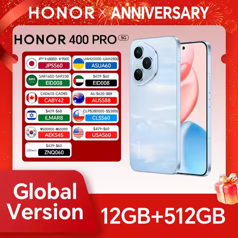 HONOR 400 Pro 12GB+512GB 5G Global Version Smartphone 200MP AI Main Camera 6.7'' AMOLED Screen 6000 