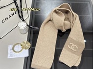 💜CHANEL  Scarf 羊絨24A燕麥色圍巾