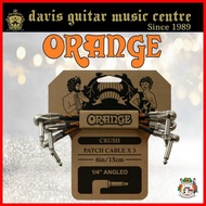 Orange Amplifier 3pcs 1 ft Patch Guitar Cable Angled
