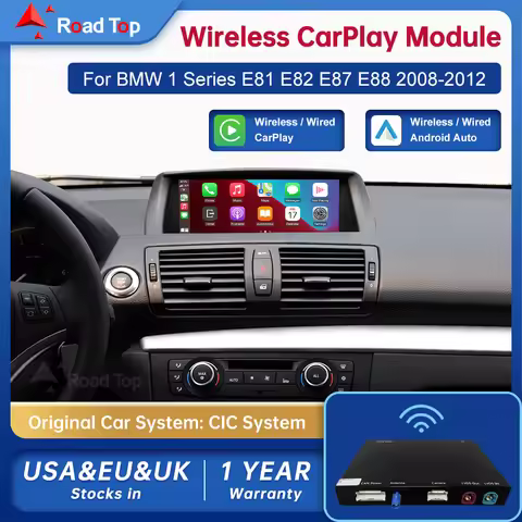 Wireless Android Auto For BMW Car 1 Series E81 E82 E87 E88 CIC 2008-2012 Carplay Interface Mirror Li