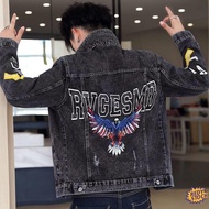❋Ready Stock❋ korean style jaket jeans lelaki Denim Jacket Men's Student Fashionable Slim-fit Handso