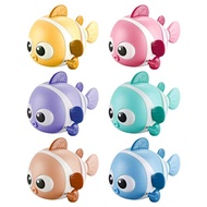 Toddler Bath Toys Cute Cartoon Swimming Clownfish Clockwork Wagging Tail Rotating Device Beach Baby 