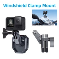 TELESIN Action Camera Motorcycle Windshield Clamp Mount Holder For Gopro Insta360 DJI Action Camera 