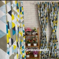 HIJAU GREEN PYRAMID PATTERN BLAZER BLACOUT CURTAINS / WINDOW CURTAINS DOOR CURTAINS BLACKOUT CURTAIN
