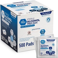 MED PRIDE Alcohol Prep Pads, Medical-Grade, Sterile, Individually-Wrapped, Medium Square Size, 2ply 