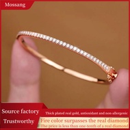 [Source Factory] 100% Genuine Moissanite Diamond Row Diamond Bracelet Solid Bracelet Sterling Silver