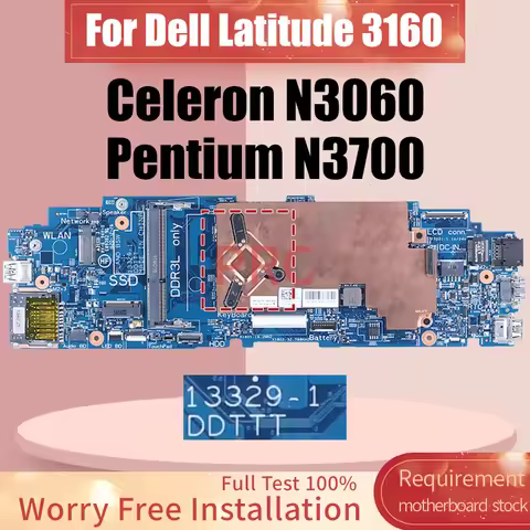 For DELL Latitude 11 3160 Laptop Motherboard 13329-1 Celeron N3060 Pentium N3700 0KD63D 029N01 0KD63