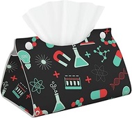 Tissue Box Cover, PU Leather Waterproof Triangle with Snap Napkin Holder, Bathroom Vanity Kitchen Of