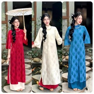 Modern brocade ao dai with loose fit code D10 Ao Dai Set Ao Dai Vietnam