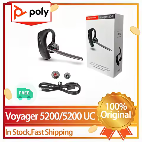 Poly PLT Voyager 5200/5200 UC Bluetooth Wireless Headset Noise Reduction Business Earphone Software-