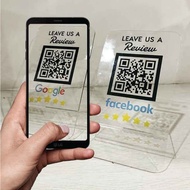 Transparent 5 Star Review QR Code Business Reviews Sign Leave a review google facebook instagram