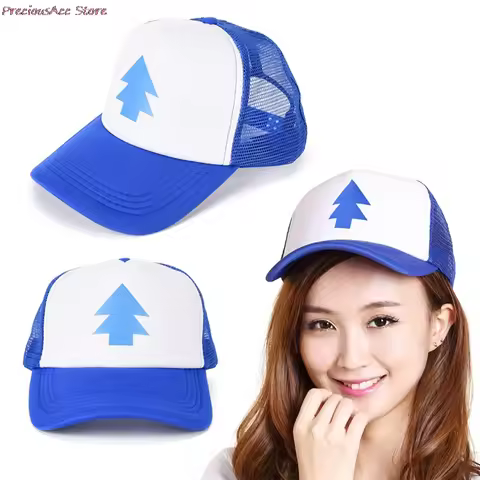 1PC Trucker Baseball Cap Pine Tree Dipper Gravity Fall Mesh Hat Adjustable For Women Men Curved Spor