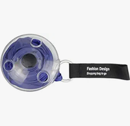 【藍色】超緊湊便攜多功能小圓盤折疊購物袋 旋轉盤設計 伸縮自如 輕鬆收納 超市出行便捷之選