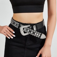 y2k y2k Belt Asian Culture Punk y2k Gothic Style Niche 2025 Rhinestone Inlaid Pants Versatile yk1