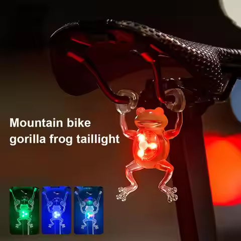 1PC Frog Taillight Mountain Bike Colorful Night Riding Warning Light Riding Accessories Bicyle Acces