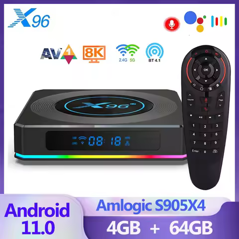 X96 X4 Smart TV Box Amlogic S905X4 Android 11 2.4/5G Dual Wifi 4G 32G 64G Support AV1 BT HD 4K 8K RG