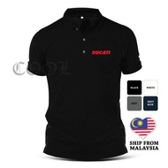 Ducati Motorcycle Motorsport Polo Tee T-Shirt Embroidery Logo EDR-051