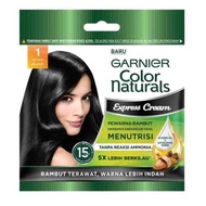 Garnier Color Naturals Express Cream 1 - Hitam Alami / Black / Semir Rambut / Cat Rambut / Pewarna R