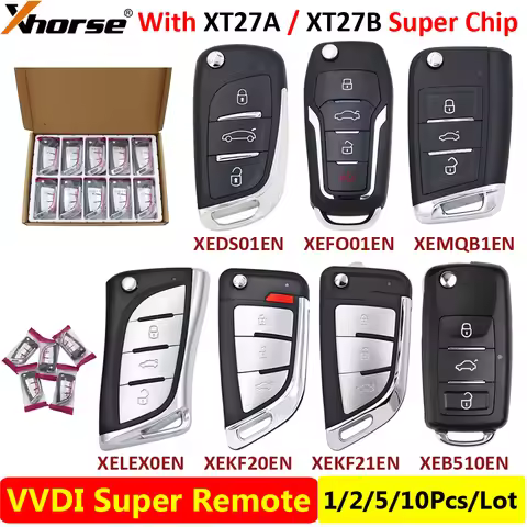 1/2/5/10Pcs/Lot Xhorse XE Series VVDI Remote Key with Super Chip XEMQB1EN XEDS01EN XEFO01EN XEKF20EN
