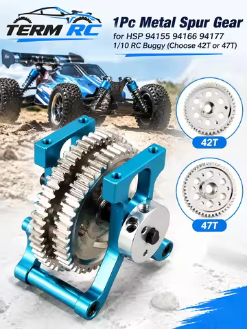 1Pc Metal Spur Gear for HSP 94155 94166 94177 1/10 RC Buggy (Choose 42T or 47T)