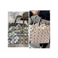 Japan ISSEY MIYAKE BAOBAO 6x6 Basic Style Shiny White/Apricot/Silver Handbag Shoulder Bag Daigou