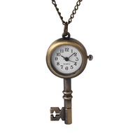 Small Vintage Fine-Chain Quartz Pocket Watch Bronze Fantasy Key Quartz Pocket Watch Vintage Fine-Cha