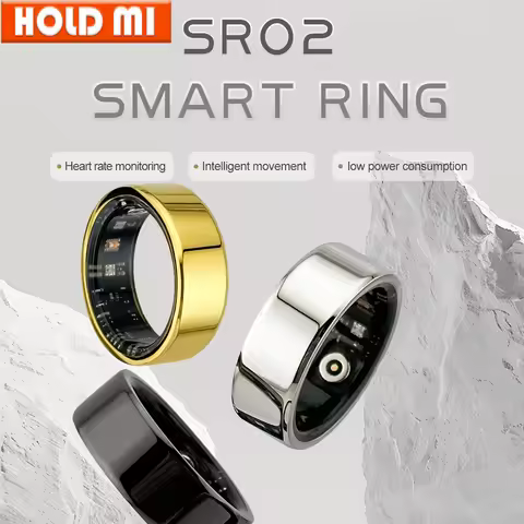 SR02 Smart Ring Stainless Steel Health Monitoring Life Waterproof Multi-sport Modes Heart Rate Blood