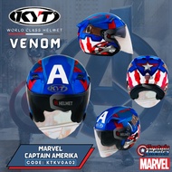 KYT MARVEL CAPTAIN AMERICA HELMET VENOM DOUBLE VISOR - KYT VENOM OPEN FACE HELMET