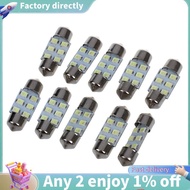 10 x 6 3528 SMD LED Festoon Lamp Festoon Interior Lighting 31 mm 12V White
