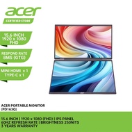 ACER Dual-Screen PD163Q Portable Monitor - 15.6" FHD/IPS/60Hz/250NITS/8ms(GTG)/2*1W SPR/Mini HDMI/Ty