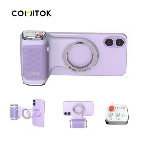 COMITOK iPhone Pro Shooting Too, 1-Click Camera/Lens Flip, DSLR Shutter, Focus Lock, Ergonomic Recha