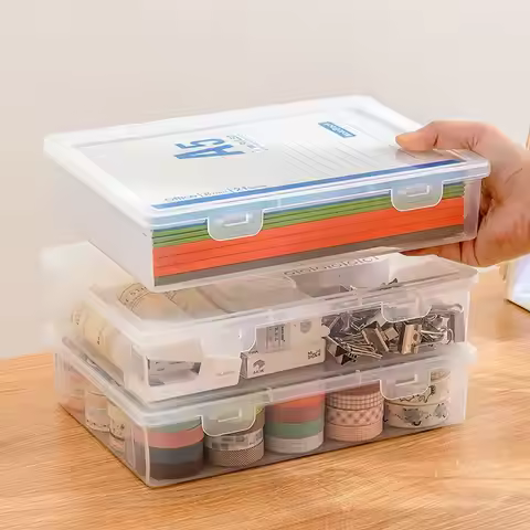 1Pcs School Home Office Supplies Document Storage Container Plastic Multifunctional A4 A5 File Organ